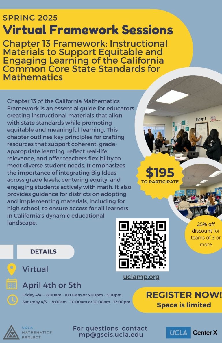 Chapter 13 Instructional Materials CA Mathematics Framework Virtual